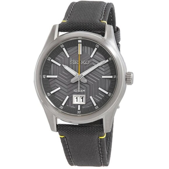 NWT Authentic Seiko Quartz Grey Dial Men's Watch - Picture 1 of 3